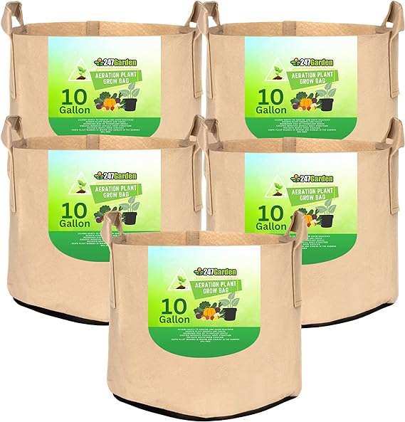 247Garden 5-Pack 10-Gallon Grow Bags