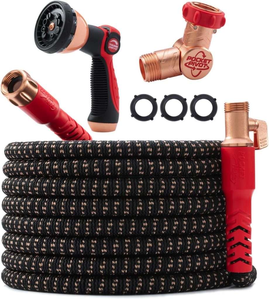How to Choose a Garden Hose for Low Water Pressure 7 Pocket Hose Copper Head 100 FT Expandable Garden Hose